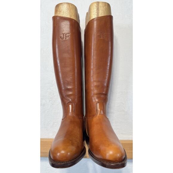 Vogel Custom Equestrian Dress Boots In Cognac Leather Est -M 10.5 W 11.5 Narrow - Picture 2 of 10